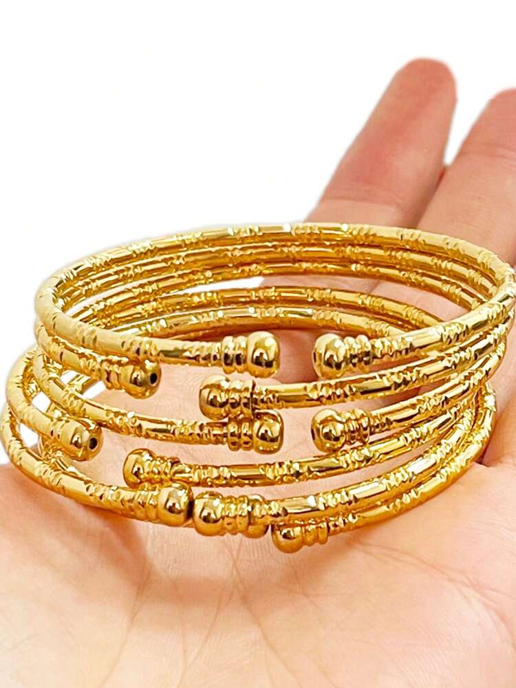 Gold African Bangles 3mm, Indian Color Wedding Jewelry Gift – Ideal for gifting, travel accessories, romantic occasions, casual style, or everyday use with elegant minimalist charm.