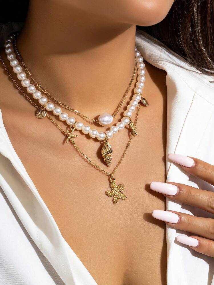 Bohemian Tassel Necklace Set, Vintage Metal Pendant with Faux Pearl Beads, Beachwear Jewelry – Ideal for gifting, travel accessories, romantic occasions, casual style, or everyday use with elegant minimalist charm.