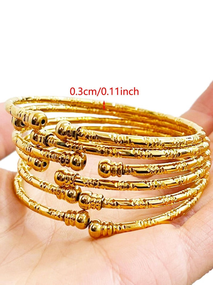 Gold African Bangles 3mm, Indian Color Wedding Jewelry Gift – Ideal for gifting, travel accessories, romantic occasions, casual style, or everyday use with elegant minimalist charm.