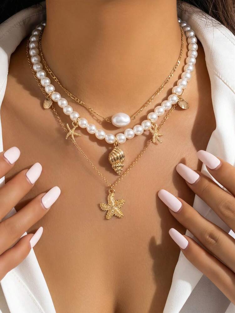 Bohemian Tassel Necklace Set, Vintage Metal Pendant with Faux Pearl Beads, Beachwear Jewelry – Ideal for gifting, travel accessories, romantic occasions, casual style, or everyday use with elegant minimalist charm.