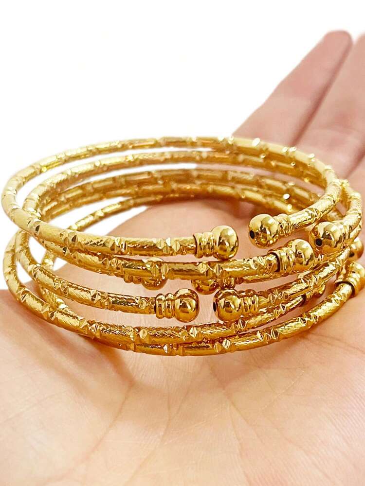 Gold African Bangles 3mm, Indian Color Wedding Jewelry Gift – Ideal for gifting, travel accessories, romantic occasions, casual style, or everyday use with elegant minimalist charm.