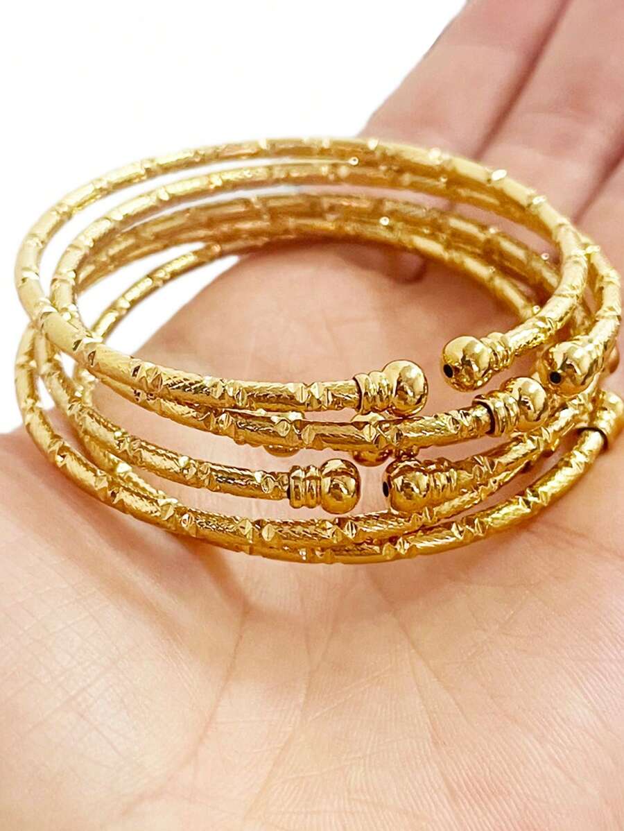 Gold African Bangles 3mm, Indian Color Wedding Jewelry Gift – Ideal for gifting, travel accessories, romantic occasions, casual style, or everyday use with elegant minimalist charm.