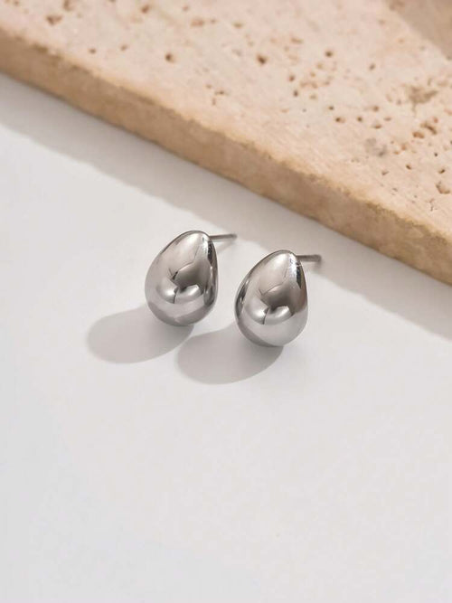 1 Pair Hollow Shiny Waterdrop Stainless Steel Stud Earrings for Women – Minimalist and Versatile Design, Perfect for Commuting, Daily Wear, Work Outfits, and Classic Popular Jewelry Style
