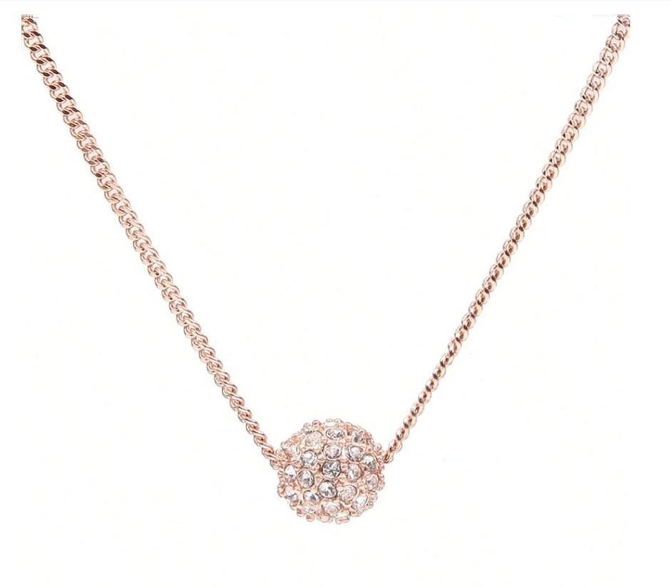 Sphere Rhinestone Pendant Necklace – Elegant Sparkling Jewelry for Women, Dainty Statement Chain for Parties, Weddings, Anniversaries, or Everyday Glamorous Wear