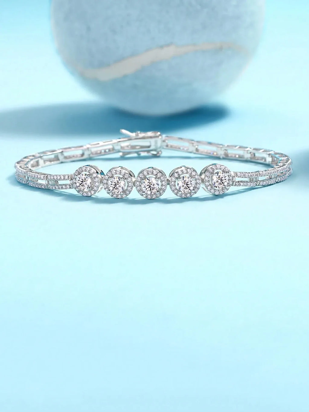 1pc Moissanite Tennis Bracelet 925 Sterling Silver Women's Tennis Bracelet, Hip Hop Personalized Tennis Bracelet, Luxury Fashion Valentine's Day Mother's Day Wedding Anniversary Birthday Gift
