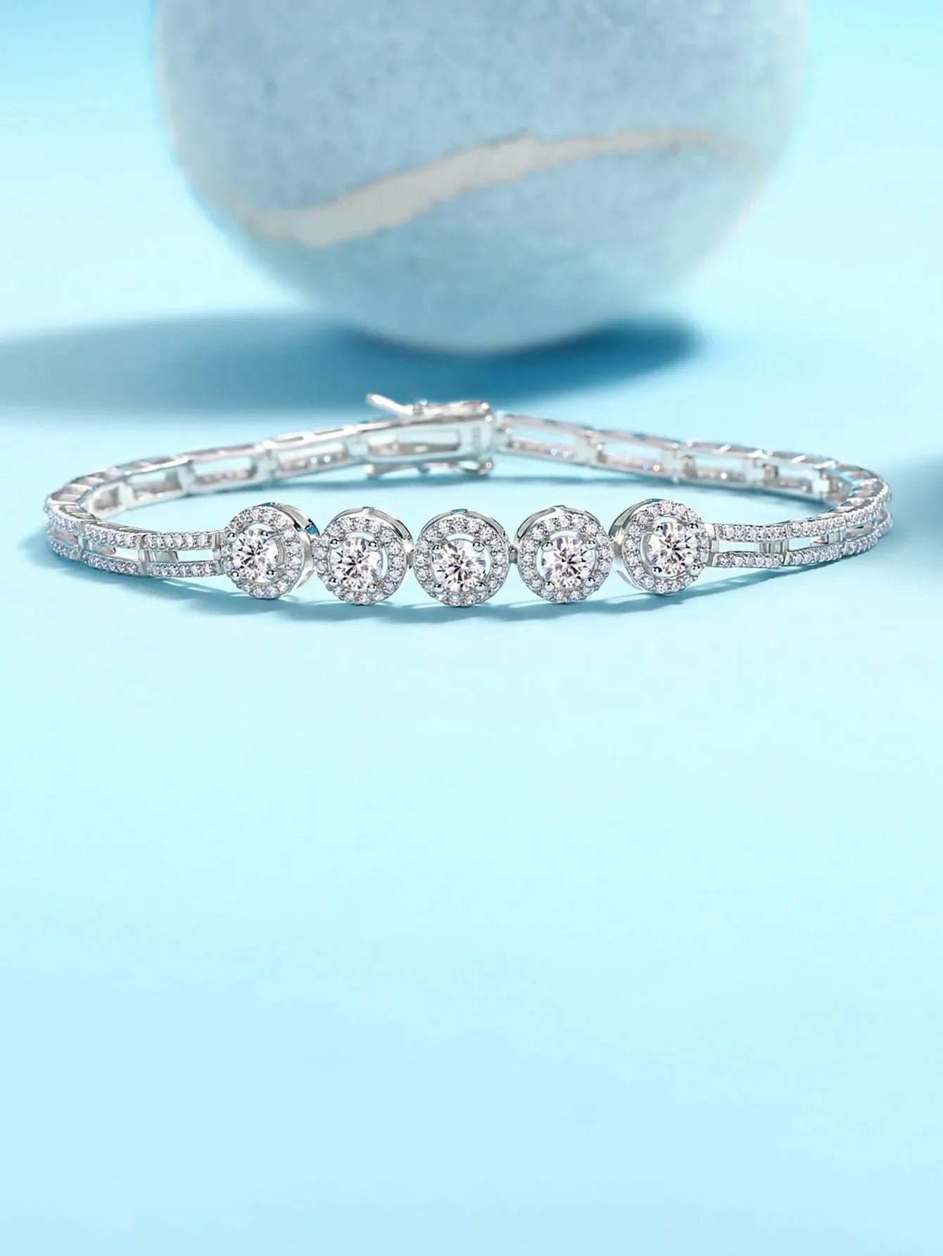 1pc Moissanite Tennis Bracelet 925 Sterling Silver Women's Tennis Bracelet, Hip Hop Personalized Tennis Bracelet, Luxury Fashion Valentine's Day Mother's Day Wedding Anniversary Birthday Gift