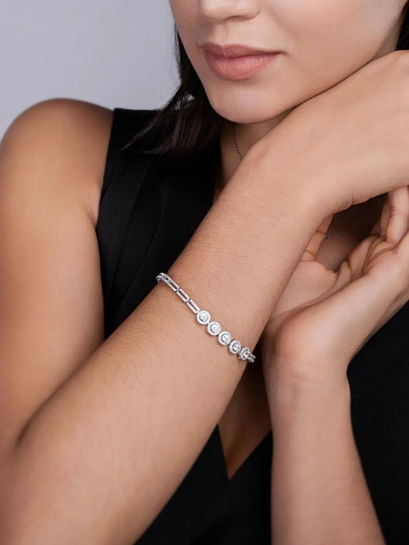 1pc Moissanite Tennis Bracelet 925 Sterling Silver Women's Tennis Bracelet, Hip Hop Personalized Tennis Bracelet, Luxury Fashion Valentine's Day Mother's Day Wedding Anniversary Birthday Gift