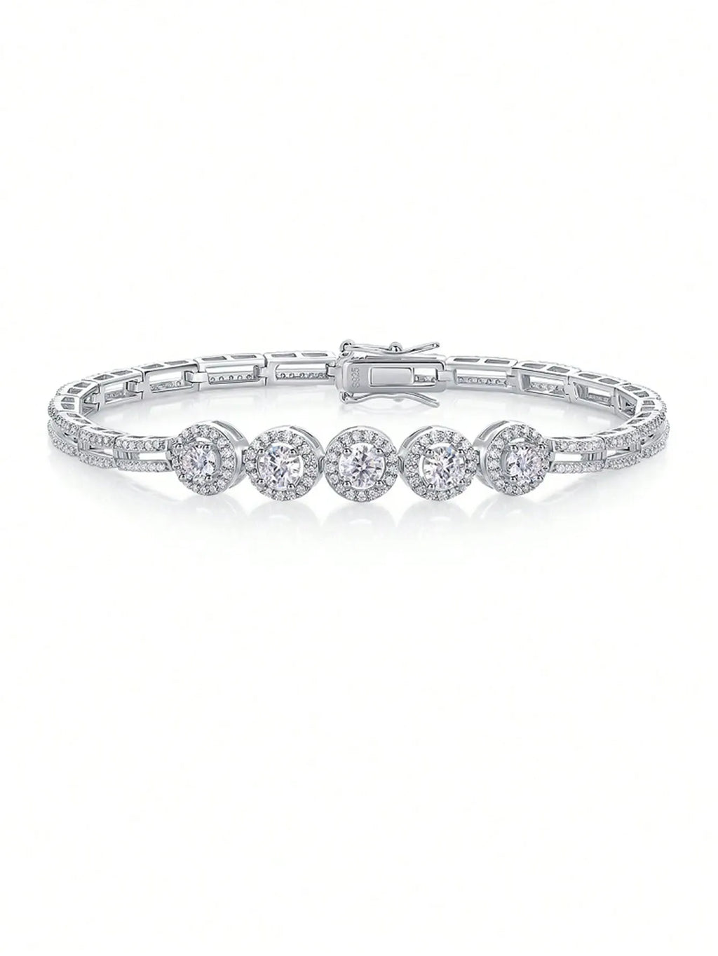 1pc Moissanite Tennis Bracelet 925 Sterling Silver Women's Tennis Bracelet, Hip Hop Personalized Tennis Bracelet, Luxury Fashion Valentine's Day Mother's Day Wedding Anniversary Birthday Gift
