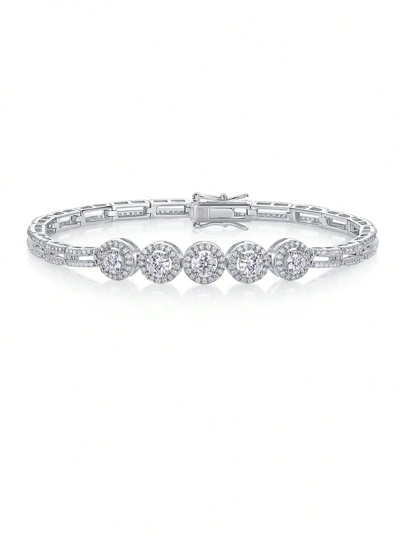 1pc Moissanite Tennis Bracelet 925 Sterling Silver Women's Tennis Bracelet, Hip Hop Personalized Tennis Bracelet, Luxury Fashion Valentine's Day Mother's Day Wedding Anniversary Birthday Gift