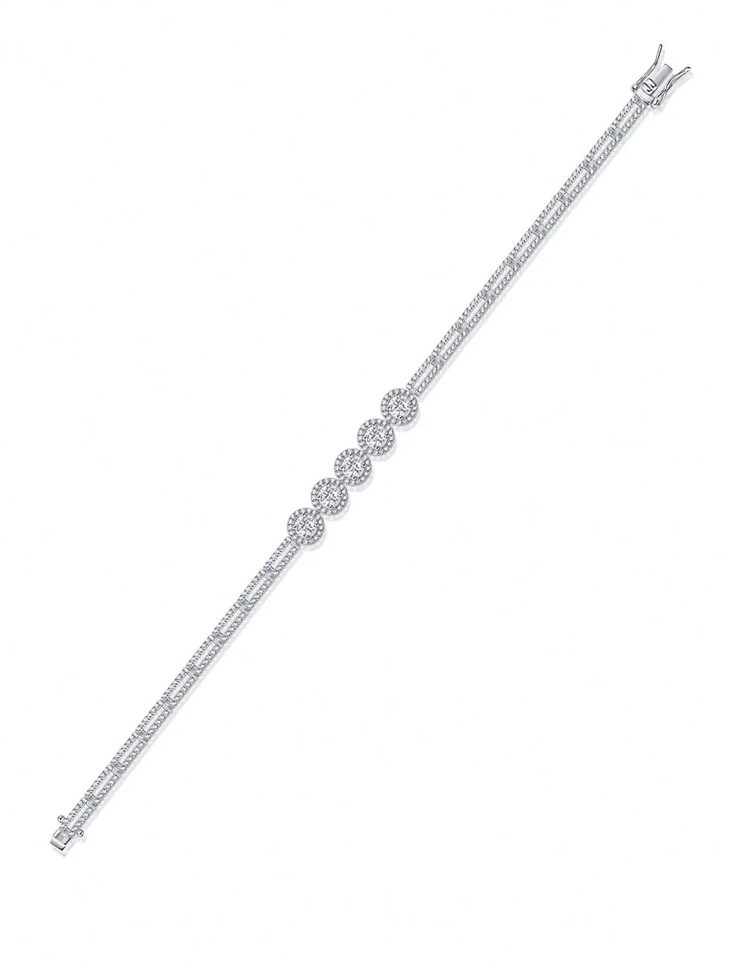1pc Moissanite Tennis Bracelet 925 Sterling Silver Women's Tennis Bracelet, Hip Hop Personalized Tennis Bracelet, Luxury Fashion Valentine's Day Mother's Day Wedding Anniversary Birthday Gift