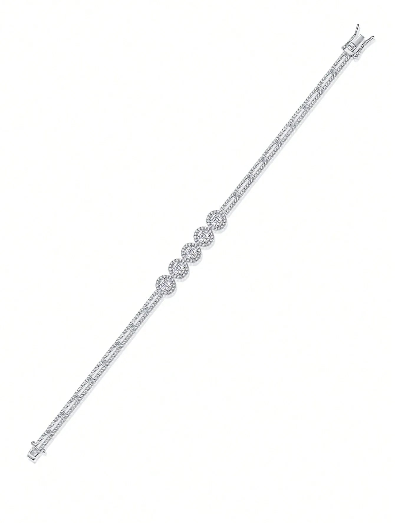 1pc Moissanite Tennis Bracelet 925 Sterling Silver Women's Tennis Bracelet, Hip Hop Personalized Tennis Bracelet, Luxury Fashion Valentine's Day Mother's Day Wedding Anniversary Birthday Gift